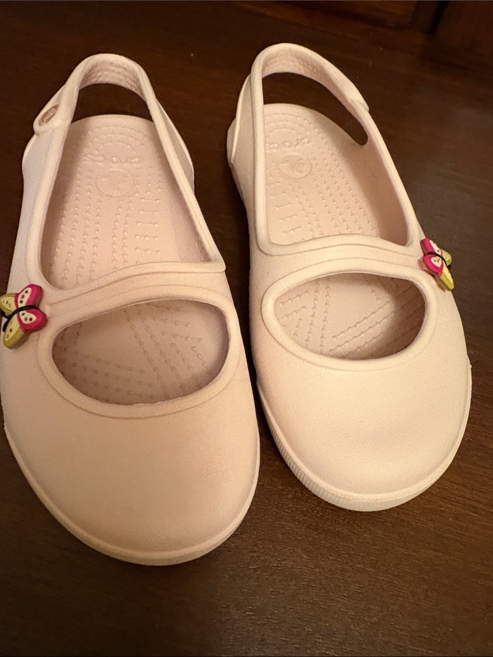 CROCS Gabby Cotton Candy Pink Mary Jane Sandal with Butterfly Charm